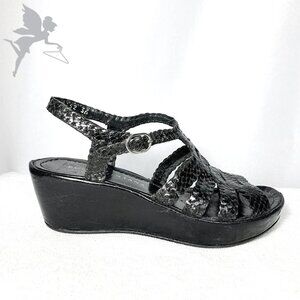 PONS QUINTANA Woven Leather Wedge